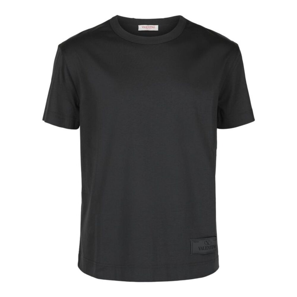 Valentino Cotton T-Shirt With Maison Tailoring Label Grey Mens